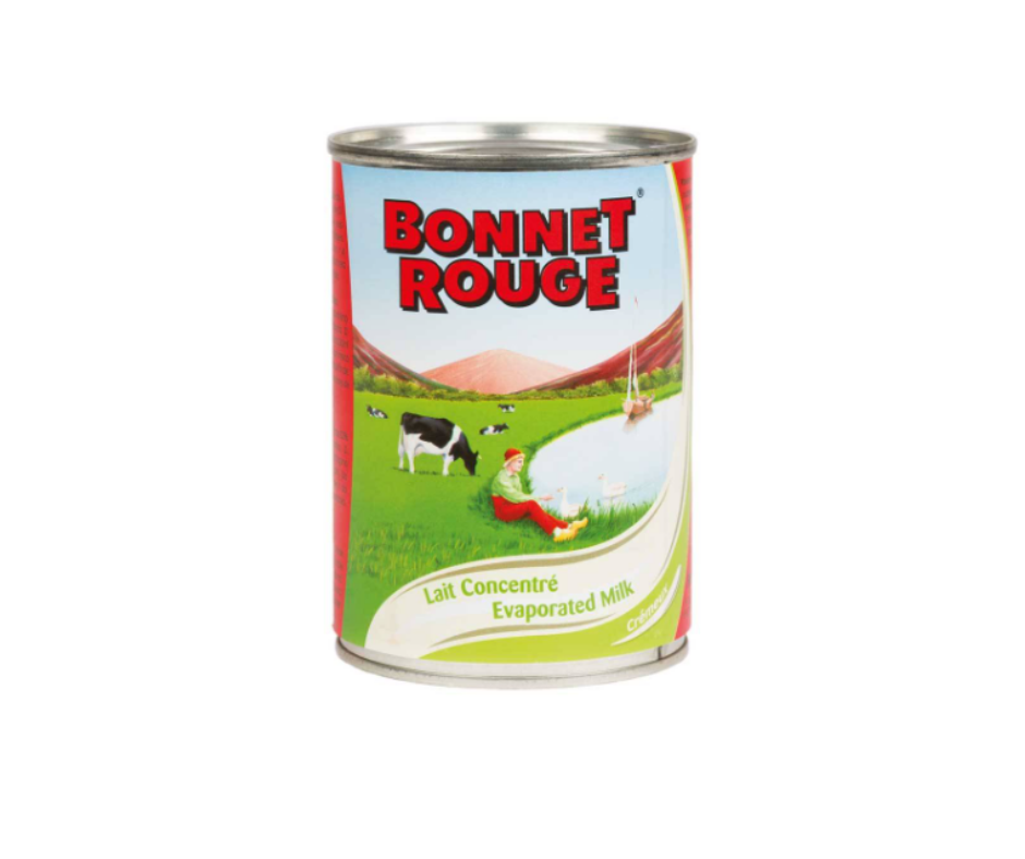 Lait BONNET ROUGE non sucré, lait liquide en boite 8% Mga